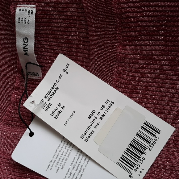 MNG by Mango Metallic thread Top - Picture 4 of 4